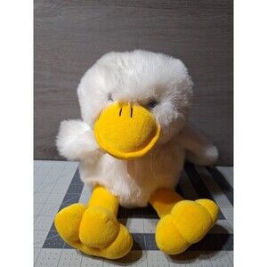 Softouch Toys White Duck Pink bow lace collar plush stuffed animal